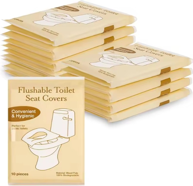 flushable toilet seat cover for public hygiene